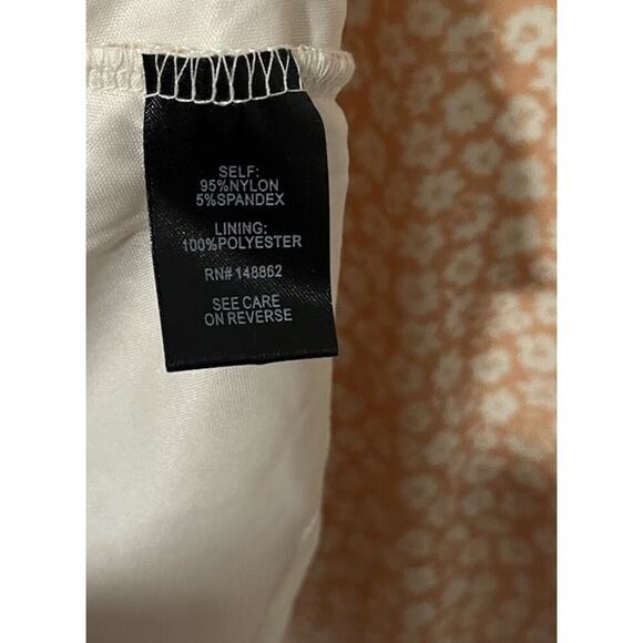 Torrid Mesh Sheer Ditsy Floral Babydoll Top Size 3X Orange Stretch Cottage NWT - Picture 5 of 6